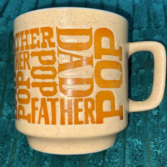 Vintage 1970s Stoneware “Pop, Dad, Father” Tan Speckled 10 Ounce Coffee Mug - Picture 1 of 7